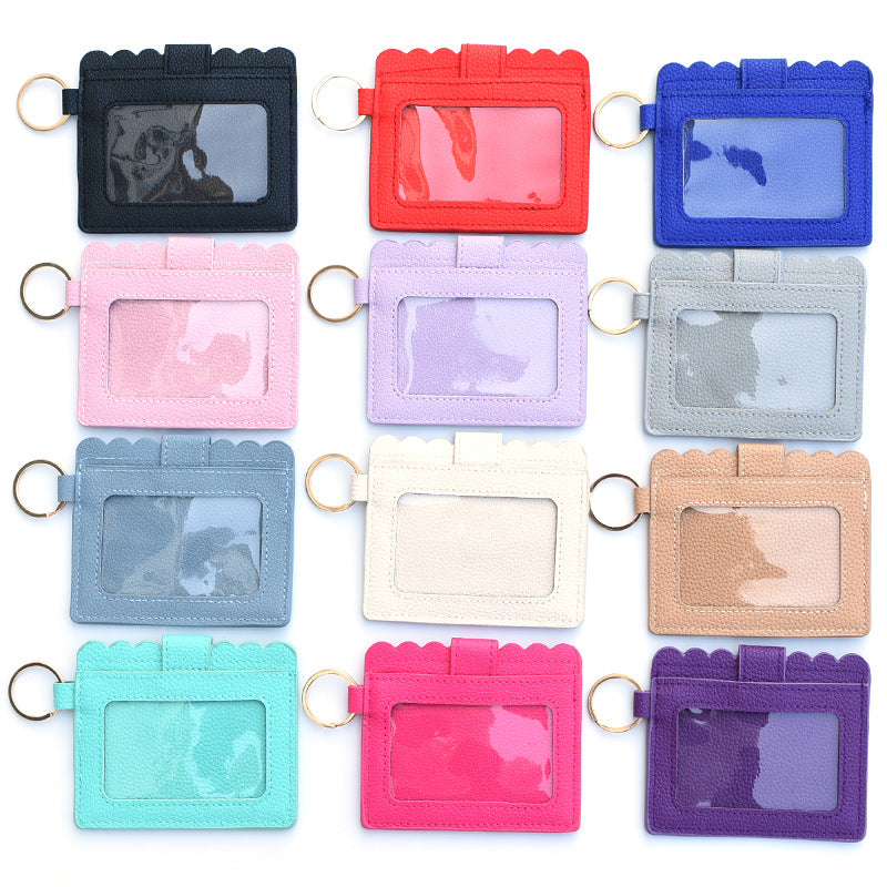 Wholesale Colored PU Leather Bank Card Bag, Fashionable and Creative Student Bus Card Holder Clip